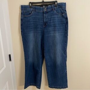 St. John's Bay Dark Blue Wide Leg Stretch Cotton Denim Jeans Women’s Size 16W